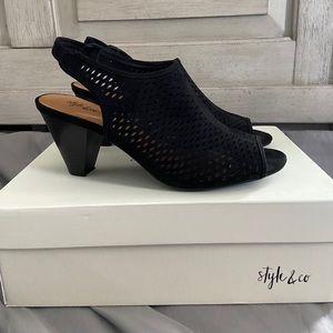 Black Peep Toe Heels